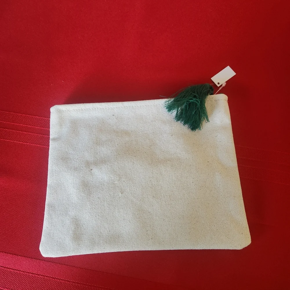 NWT Mario Badescu Cream And Green Cosmetic Bag